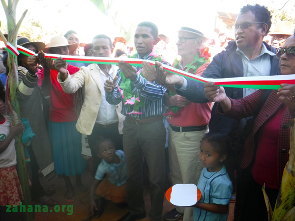 Ribbonn cutting at our new school in Madagascar