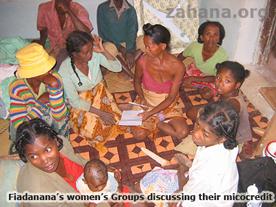 Womens' groups discussing microcredit in madagascar