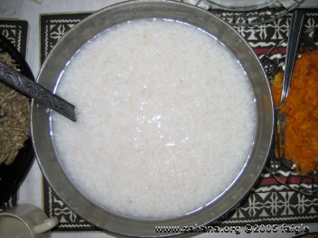 Easting cooked rice
