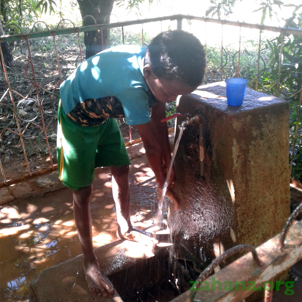 washing hands in the village school in Madagascar