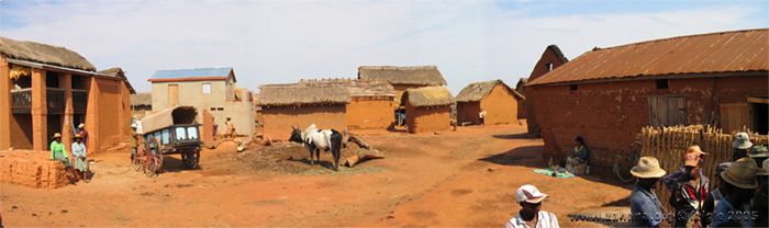 Village of Fiadanana inside panormama in 2005 before the houses where painted white