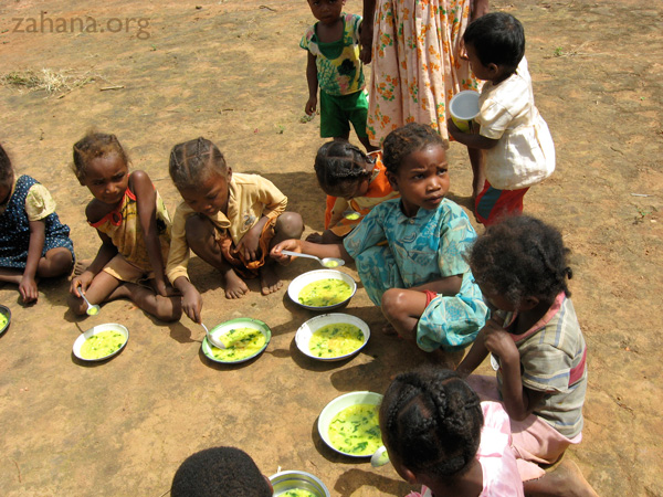 Soup for the children in Fiarenana Madagascar